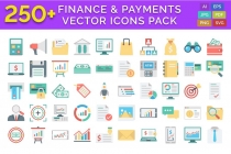 250 Finance and Payments Vector Icons Pack Screenshot 1